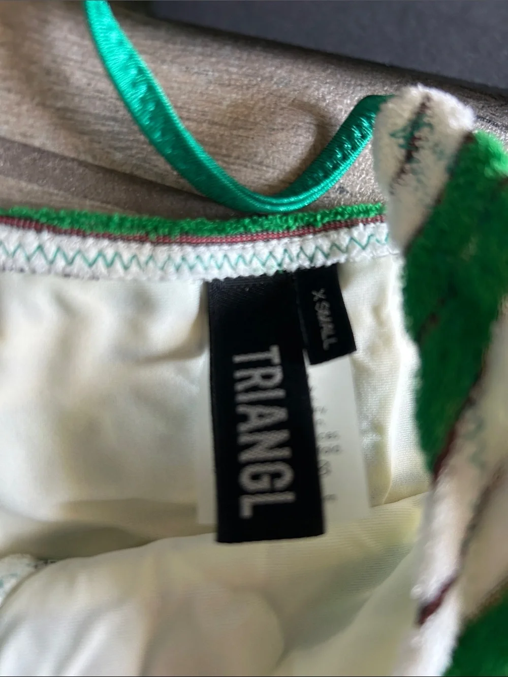 triangl swimwear Green and White Striped Bikini Bottom